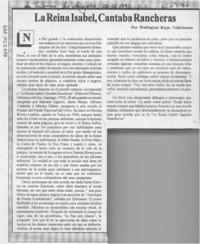 La Reina Isabel, cantaba rancheras  [artículo] Wellington Rojas Valdebenito.