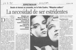 La necesidad de ser estridentes  [artículo].