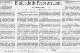 El silencio de Pedro Araucario  [artículo] José-Christian Páez V.