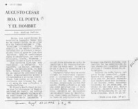 Augusto césar Roa, el poeta y el hombre  [artículo] Matías Rafide.
