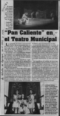 "Pan caliente" en el Teatro Municipal