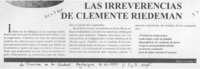 Las irreverencias de Clemente Riedeman  [artículo] José V. Mansilla Contreras.