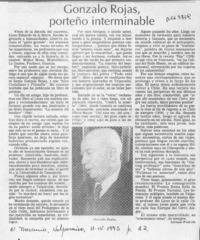 Gonzalo Rojas, porteño interminable  [artículo] Antonio Pedrals.