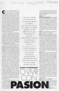 Marcia Scantlebury o vivir con pasión  [artículo] Carolina Rossetti.