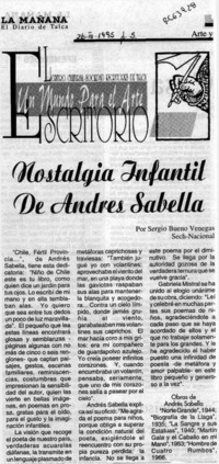 Nostalgia infantil de Andrés Sabella
