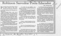 Robinson Saavedra, poeta educador  [artículo] Teresa Clerc.