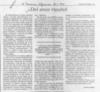Del amor español  [artículo] Lautaro Robles.