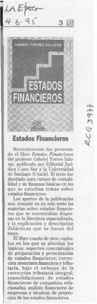 Estados financieros  [artículo].