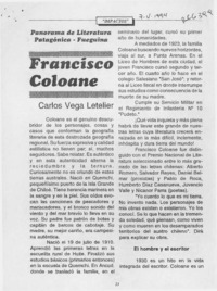 Francisco Coloane  [artículo] Carlos Vega Letelier.
