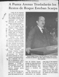 A Punta Arenas trasladarán los restos de Roque Esteban Scarpa  [artículo].