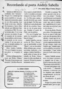 Recordando al poeta Andrés Sabella