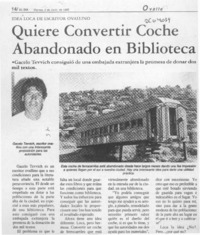 Quiere convertir coche abandonado en biblioteca  [artículo].