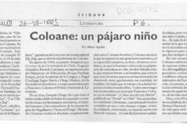 Coloane, un pájaro niño  [artículo] Milton Aguilar.