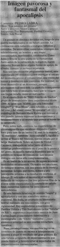 Imagen pavorosa y fantasmal del apocalipsis