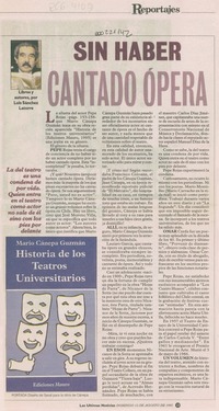 Sin haber cantado ópera