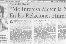 "Me interesa meter la nariz en las relaciones humanas"  [artículo] Beatriz Berger.