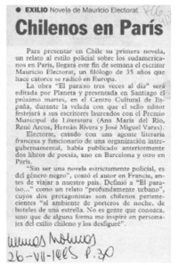 Chilenos en París  [artículo].