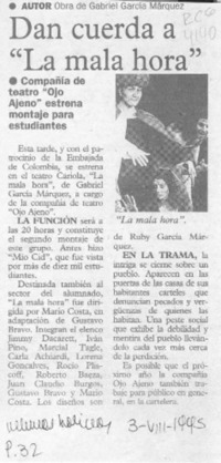 Dan cuerda a "La mala hora"  [artículo].