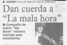 Dan cuerda a "La mala hora"  [artículo].