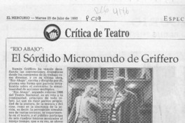 "Río abajo", el sórdido micromundo de Griffero  [artículo] Carola Oyarzún L.