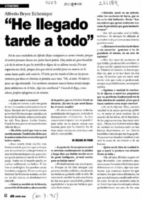 "He llegado tarde a todo"  [artículo].