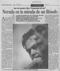 Neruda en la mirada de un filósofo  [artículo] M. C.