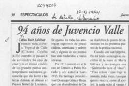 94 años de Juvencio Valle  [artículo] Carlos Ruiz Zaldívar.
