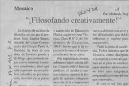 Filosofando creativamente  [artículo] Abelardo Troy.
