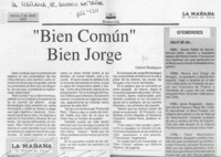 "Bien común" bien Jorge  [artículo] Gabriel Rodríguez.
