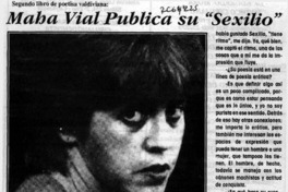 Maha Vial publica su "Sexilio"  [artículo] M. D.