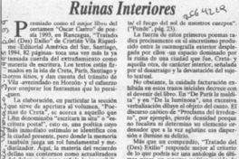 Ruinas interiores  [artículo] Luis Uribe Briceño.