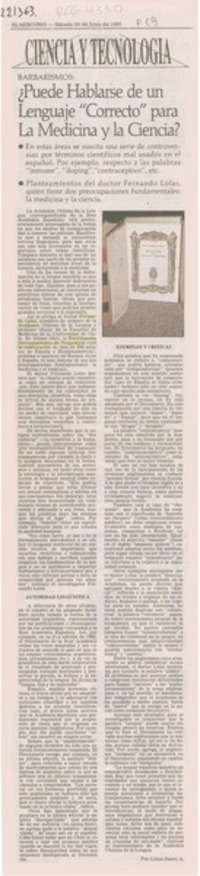 Puede hablarse de un lenguaje "correcto" para la medicina y la ciencia?