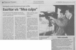 Escritor vs "Mea culpa"  [artículo] / Francisco Villagrán.