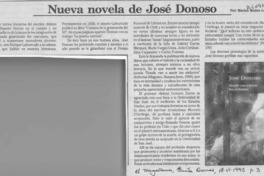 Nueva novela de José Donoso  [artículo]Marino Muñoz Lagos.