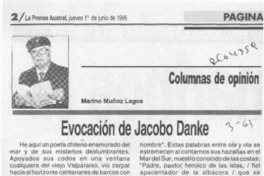 Evocación de Jacobo Danke  [artículo] Marino Muñoz Lagos.