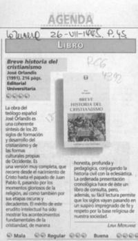 Breve historia del cristianismo  [artículo] Lina Meruane.
