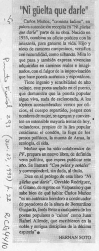 "Ni güelta que darle"  [artículo] Hernán Soto.