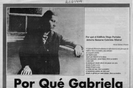 Por qué Gabriela  [artículo] Teresa Calderón.