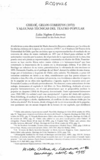 Chiloé, cielos cubiertos (1972) y algunas técnicas del teatro popular