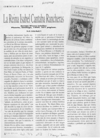 La Reina Isabel cantaba rancheras  [artículo] Cristián Munitiz V.