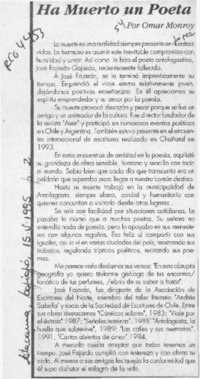 Ha muerto un poeta  [artículo] Omar Monroy.
