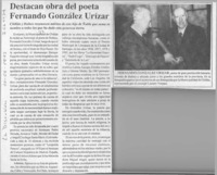 Destacan obra del poeta Fernando González Urízar  [artículo]