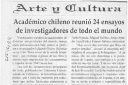 Académico chileno reunió 24 ensayos de investigadores de todo el mundo  [artículo].
