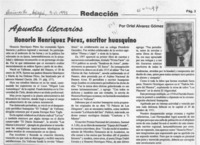 Honorio Henríquez Pérez, escritor huasquino  [artículo] Oriel Alvarez Gómez.