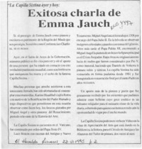 Exitosa charla de Emma Jauch  [artículo].