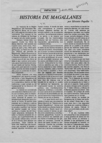 Historia de Magallanes  [artículo] Silvestre Fugellie.