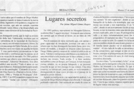 Lugares secretos  [artículo] Jaime Miguel Gómez Rogers.