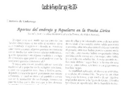 aportes del embrujo y aquelarre en la poesía lírica