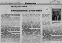 En Potrerillos no olvidan a su cronista predilecto  [artículo] Oriel Alvarez Gómez.