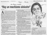 "Hay un machismo siniestro"  [artículo] Vidia Gutiérrez.
